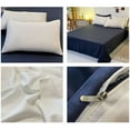 thumbnail image 4 of 4-Piece Bedding Set Reversible Design for Dormitory, Soft Washed Polyester Bed Sheets Pillowcases Comfy College Essentials(A), 4 of 4