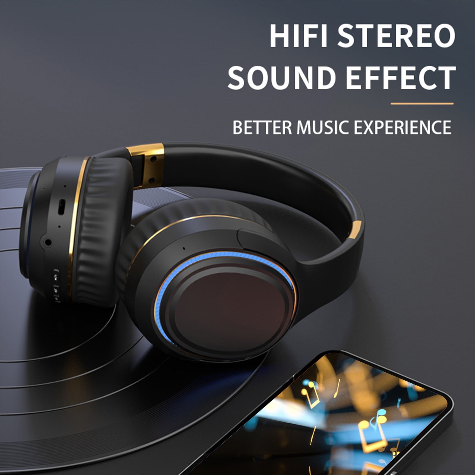 Active Noise Cancelling Headphones 100H Playtime Wireless Over Ear Bluetooth Headphones with Deep Bass Fast Charging Light Weight Comfort Earcups Headsets for Travel Home Office Phone PC,Black