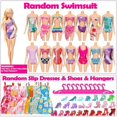 thumbnail image 3 of 50 Pcs Doll Clothes and Accessories, 5 Wedding Gowns 5 Fashion Dresses 4 Slip Dresses 3 Tops 3 Pants 3 Bikini Swimsuits 20 Shoes for 11.5 Inch 8-10, 3 of 5
