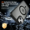 thumbnail image 6 of Dteck Magnetic Case for iPhone 14 & iPhone 13 6.1 Inch Compatible with MagSafe & Magnetic Car Phone Mount, Slim Translucent Matte Shockproof with Anti-Fingerprint Phone Case,Black, 6 of 8
