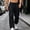 c01Black, variant on Men's Casual Pants Drawstring Elastic Waist Chino Pants Straight Leg Slacks Cotton Twill Trousers with Multi Pockets Green M