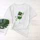 thumbnail image 5 of Xuyuer St. Patrick's Day Women Shamrock Clover Graphic Casual T-Shirt Short Sleeve Fashionable Tee Pullover Tops Shamrock Tee Round Neck T-Shirt Irish Tops, 5 of 5