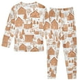thumbnail image 2 of Christmas Gingerbread House Cotton Pajamas 2 Piece Set Sleepwear Soft and Comfortable Homewear Nightwear, 2 of 7