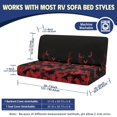 thumbnail image 7 of FUIALDOLG Red Bat Camo Pattern Elastic Bottom Straps Washable RV Dinette Cushion Covers Compatible with Camper Travel Trailer, 2 Piece RV Couch Covers, 7 of 7