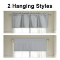 thumbnail image 2 of XWZO Farmhouse Grey Valance Curtain for Kitchen, Room Darkening Rod Pocket Short Curtains for Bathroom, Window Toppers Cafe Curtain 1 Panel, W42 x L18, Silver Grey, 2 of 11