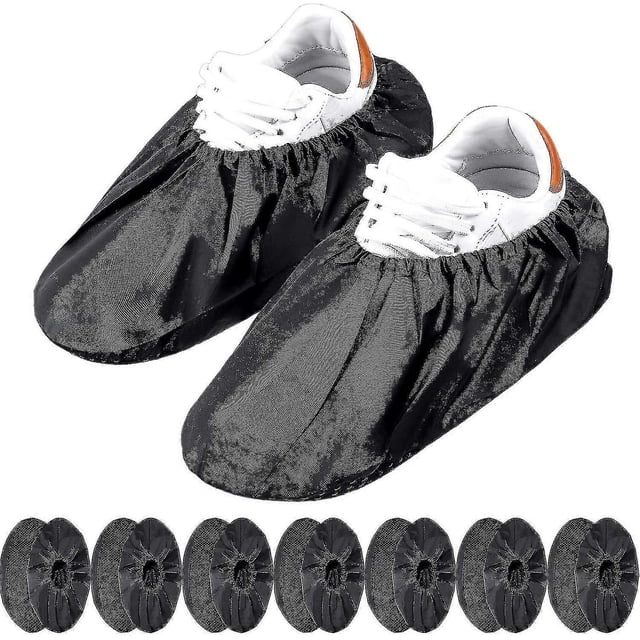 10 pares de fundas para zapatos antideslizantes reutilizables Yashi impermeables lavables a máquina negras
