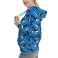 thumbnail image 3 of Yiaed Whale And Sea Print Womens Casual Hoodies Crew Neck Long Sleeve Sweatshirts With Pocket Pullover Tops Women's Hooded Sweatshirt-Large, 3 of 5