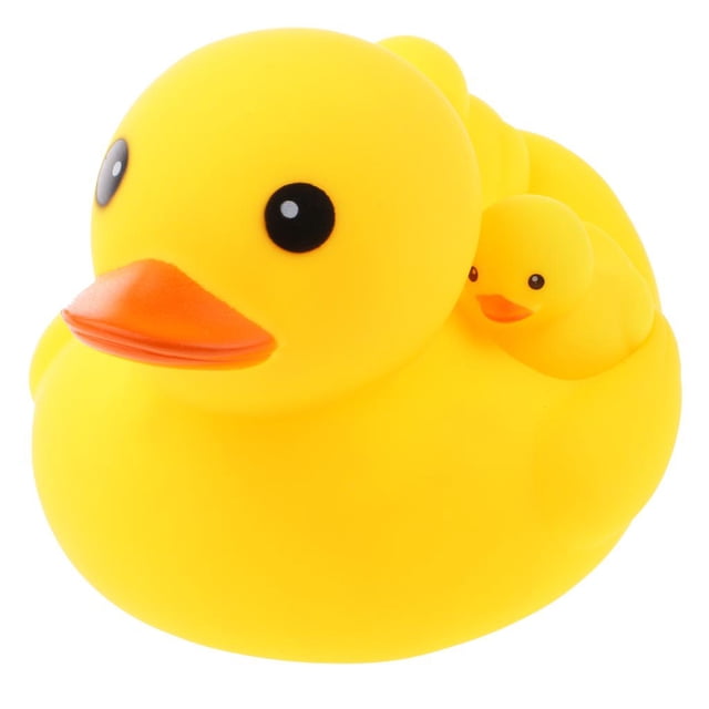 Juego de 4 lindo nadador madre con 3 de goma bebé niños juguete de baño para la hora del baño - amarillo Zulema Juguete de baño