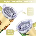 thumbnail image 5 of Yellow Pineapple 40 Oz Tumbler with Handle Lid and Straw, Stainless Steel Double Walled Vacuum Insulated Cup, Cute Anniversary Wedding Birthday Gifts Tumbler for Women Men Friends Outdoor Indoor, 5 of 7