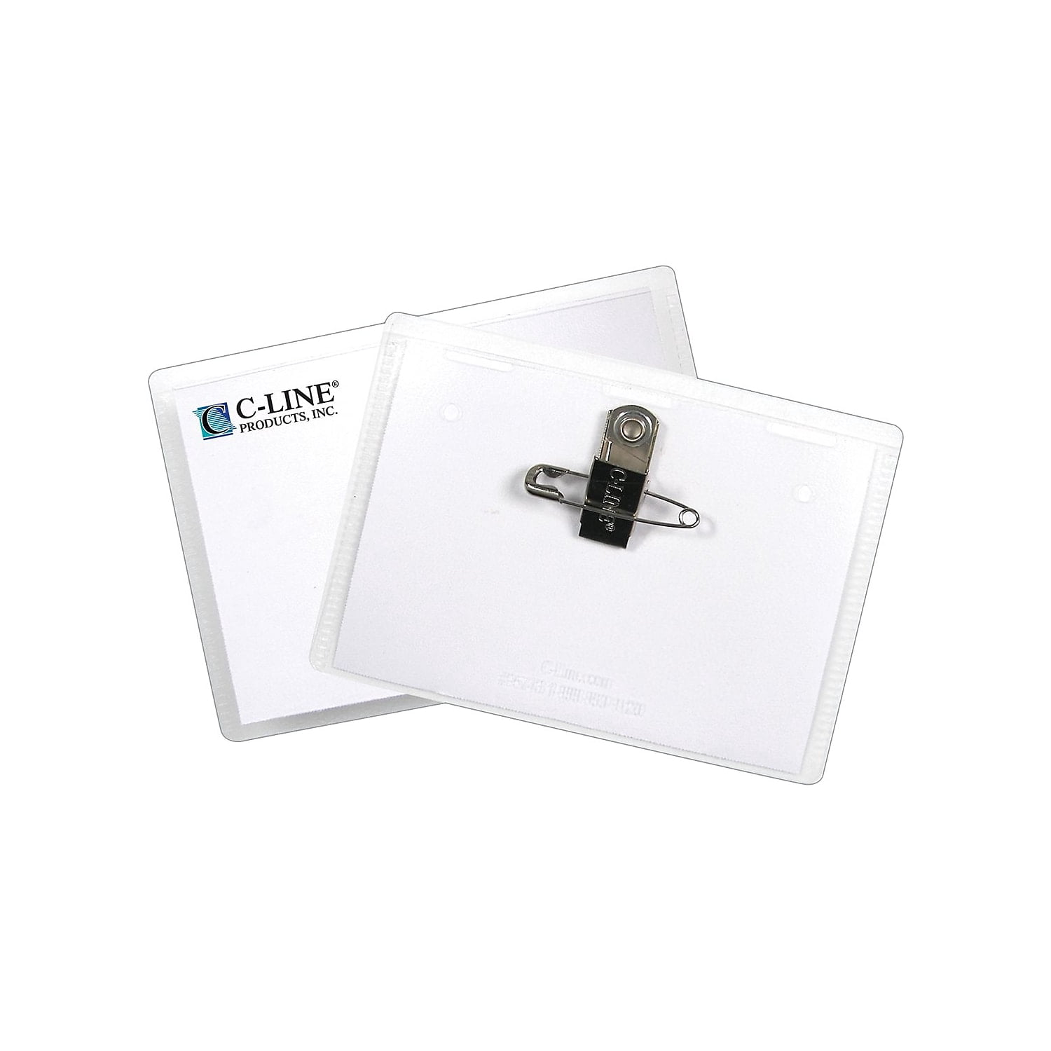 C-Line Name Badge Kits, Top Load, 4 x 3, Clear, Combo Clip/Pin, 50/Box
