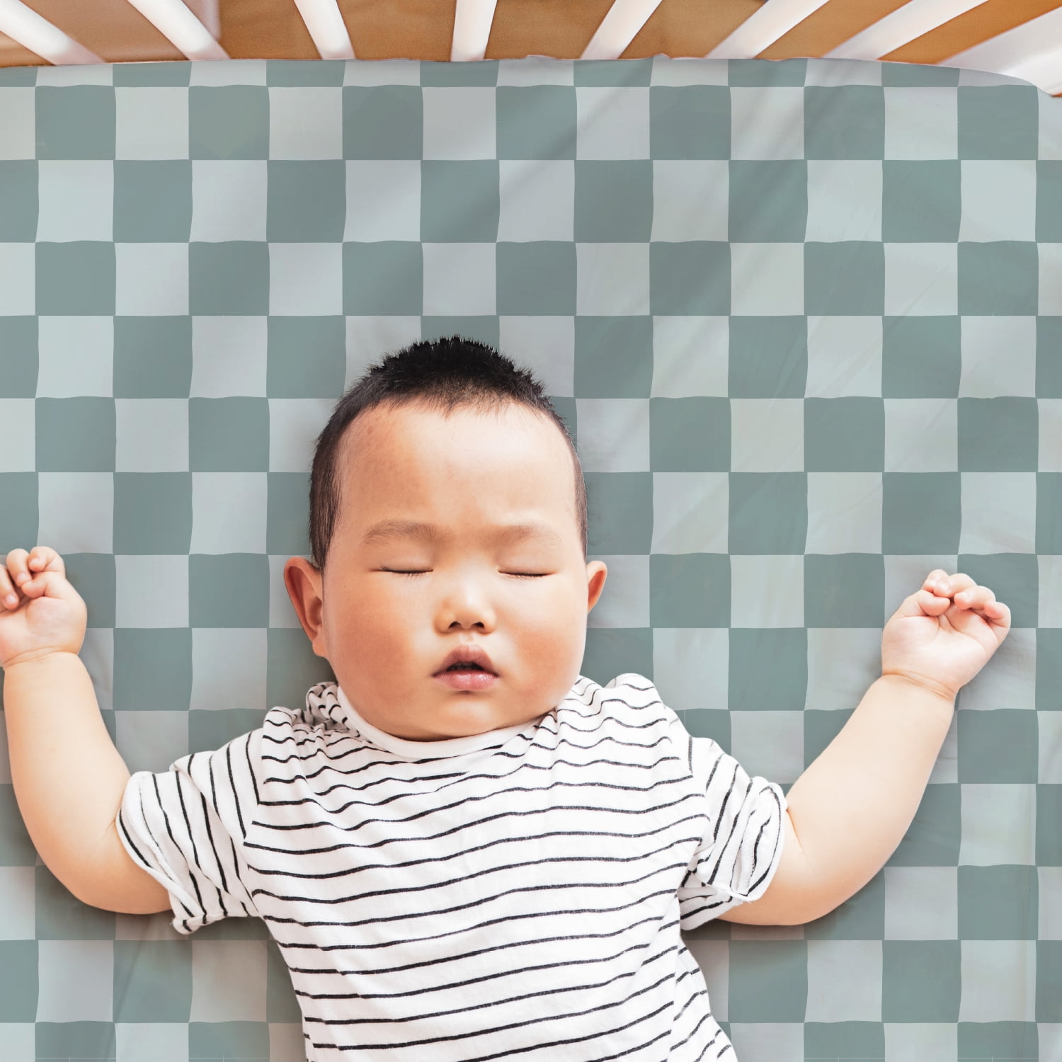 The Peanutshell Cheerful Check Organic Cotton Jersey 4 Pack Fitted Crib Sheets