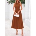 thumbnail image 3 of Vestido PRETTYGARDEN 2025 Midi Plisado Sin Mangas Caramelo Talla L, 3 of 8