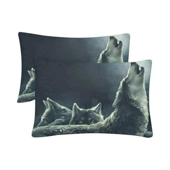 YUSDECOR Wolves Wolf Animal Pillowcase Pillow Protector Cushion Cover 20x30 inch,Set of 2