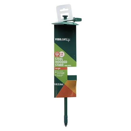 Vibrant Life Steel Hooded Stake for Dogs, Large, 14 ft