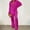 Hot Pink, variant on Satin Pajamas for Women 2 Pieces Valentine Pjs Women Long Sleeve Button-Down Nightwear Black Pjs for Women