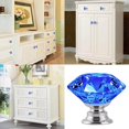 thumbnail image 7 of 12 Pcs 30MM Crystal Clear Glass Dresser Knobs Silver Diamond Drawer Knobs Pulls Handles Kitchen Cabinet Knobs for Dresser Drawers, 7 of 7