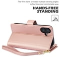 thumbnail image 3 of Wallet Case for iPhone 16 Plus, RFID Blocking Flip Cover with 7 Card Slots, Cash Compartment, Magnetic Closure, and Hands-Free Stand, Slim Protective Phone Case with Wrist Strap,Rosegold, 3 of 6