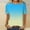 Sky Blue, variant on Pxiakgy Basic T Shirts for Women Women‘S Short Sleeve Gradient Color Fashion Round Neck Casual T Shirt Gradient Color Short Sleeve Casual Summer Tops Trendy Solid Loose Fit Tshirt Green L