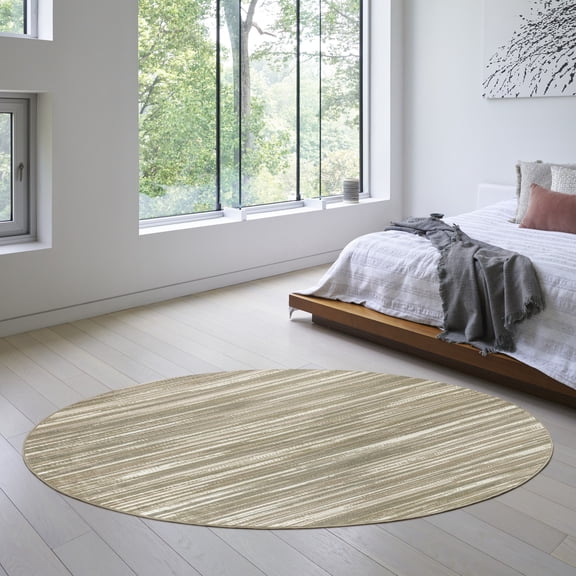 Nourison Jubilant 8' x Round Green Ivory Modern Indoor Rug