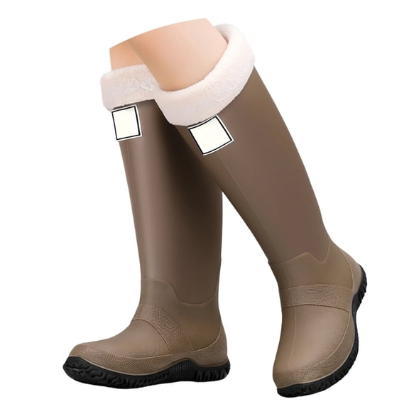 Ticikt Rain Boots for Men Women, Waterproof Rubber Boots with Unique Design, Comfort Lightweight Work Mud Boots, Garden Boots for Farming Gardening Fishing,Color:Brown,Size:39