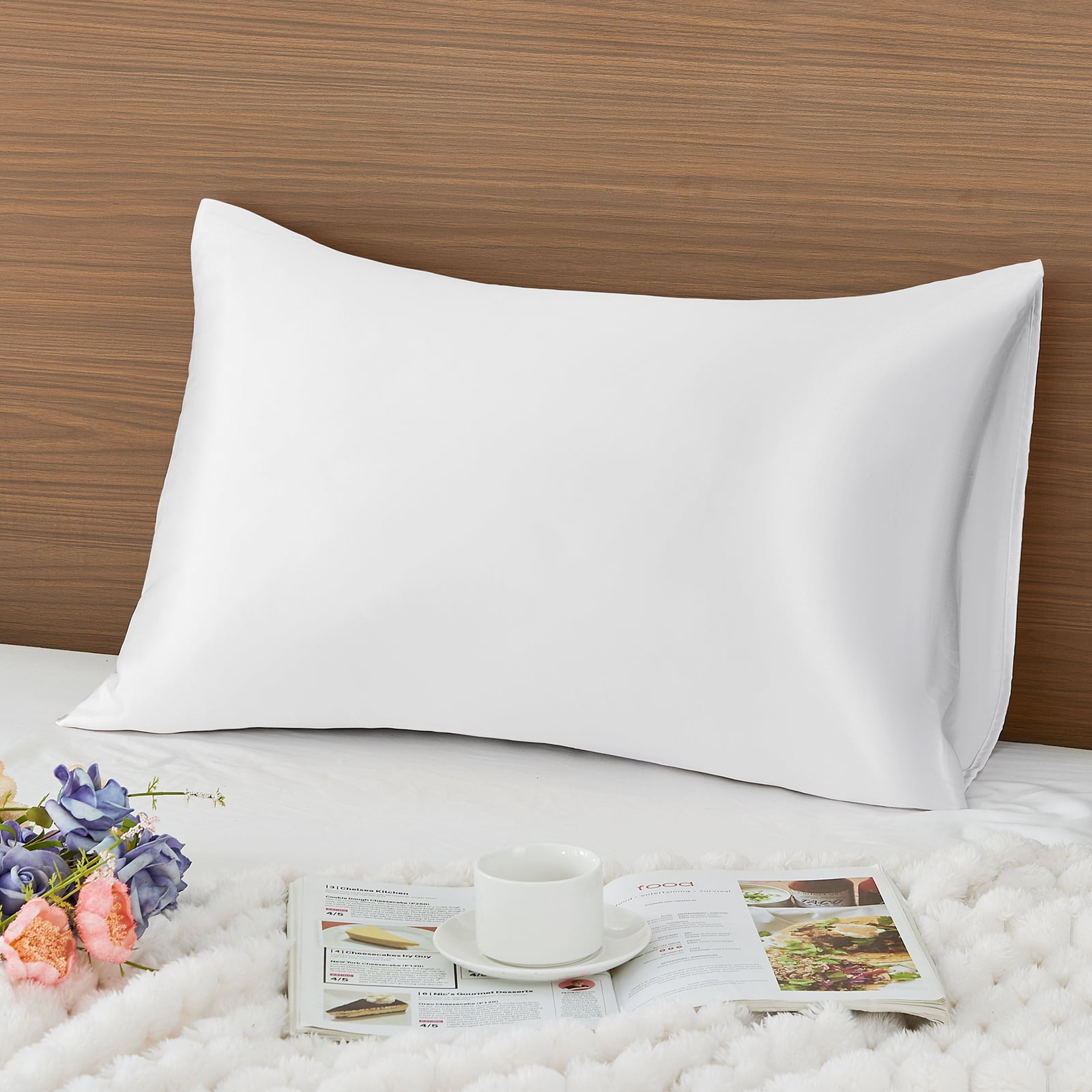 Teler Down Pillows Queen Size Set of 1, Luxury Feather Pillow for Hair and Skin, Fluffy and Supportive Bed Pillows for Side, Back Sleepers (20"x28")