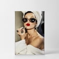 thumbnail image 2 of Audrey Hepburn Wall Art Red Velvet Lips Canvas Print Makeup Iconic Pop Art Pretty Beauty Colored Wall Art Living Room Bedroom Wall Decor Vintage Artwork Ready to Hang Made in USA - 36x24, 2 of 4
