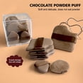 thumbnail image 3 of Chocolate Powder Puff Double-Sided Leather Air Cushion Flocking Loose Powder Puff Mini Thumb Makeup Powder Puff, 3 of 9