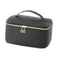thumbnail image 2 of Estuche de almacenamiento para bolsa de maquillaje, poliéster, accesorios esenciales, bolsa de viaje portátil Negro, 2 of 9