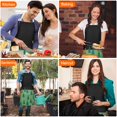 thumbnail image 4 of Green Bigfoot and Campfire Pattern Apron-Garden Aprons for Women with Pockets-Cotton Linen Waterproof Kitchen Cooking Gardening Aprons Adjustable for Kitchen,Cooking,BBQ and Salon 33x27 Inch, 4 of 7