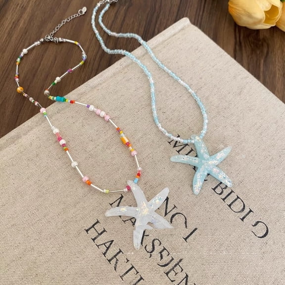 Summer Dopamine Starfish Beaded Necklace For Women