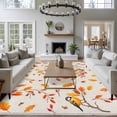thumbnail image 3 of Large Area Rugs for Living Room Bedroom, Orange Leaves Fall 5'x8' Rug Washable Carpet Runner Indoor Outdoor, Branches Birds Pine Cones Rustic Non Slip Floor Mats Rug for Kitchen, Bathroom, 3 of 8