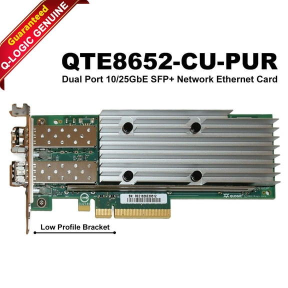 Pre-Owned QLogic QTE8652-CU-PUR Dual Port 10/25GbE Low Profile SFP  Network Ethernet Card-