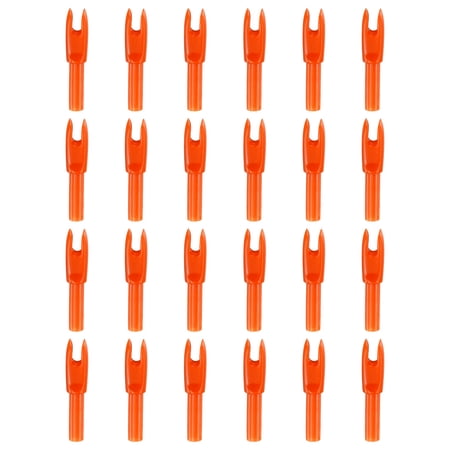 Uxcell Archery Arrows Nocks Arrow Shaft Plastic Nocks Replacement Archery Arrows Tail Accessory 24 Pack Inside Diameter 4.2 mm Orange - for (Hunting/Shooting/Compound/Recurve Bow)