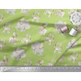 thumbnail image 2 of Soimoi Tissu en Soie Cerf, Éléphant et Rabbit Tissu Imprimé pour Enfants 1 Yard 42 Pouces de Large, 2 of 2