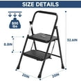 thumbnail image 6 of 2 Step Ladder, Foldable Lightweight Step Stool, Anti-Slip Pedal, Rubber Handle, Automatic lock, Ladder for Home Kitchen, Living room, Office, 6 of 7