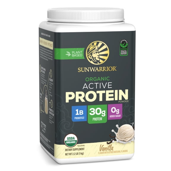 Sunwarrior Sport Organic Active Protein Vanilla Vegan Protein Powder 20 Servings