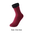 thumbnail image 3 of Ropa de Deporte 6 pares de calcetines cálidos de invierno para mujer, calcetines gruesos de forro polar térmico para botas (rojo vino), 3 of 5