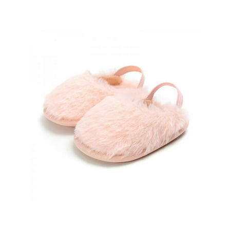 

Baby Girl Shoes Plush Soft Slip On Flat Sandal Slipper Casual Infant walker