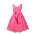 thumbnail image 3 of ZDHoor Kids V-Neck Princess Flower Girl Dress Bridesmaid Wedding Birthday Party Pageant Ball Gown Hot Pink 10, 3 of 7