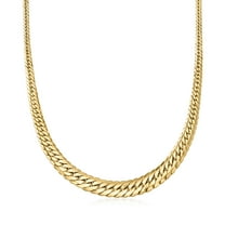 Ross-Simons Italian 18kt Yellow Gold Graduated Cuban-Link Necklace, Women's, Adult
