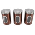 thumbnail image 3 of Food Storage Jars, Durable Wearable Kitchen Storage Containers Stainless Steel Convenient Compact  For Restaurant Red 3pcs,Green 3pcs,Brown 3pcs,Stainless Steel Color 3pcs, 3 of 8