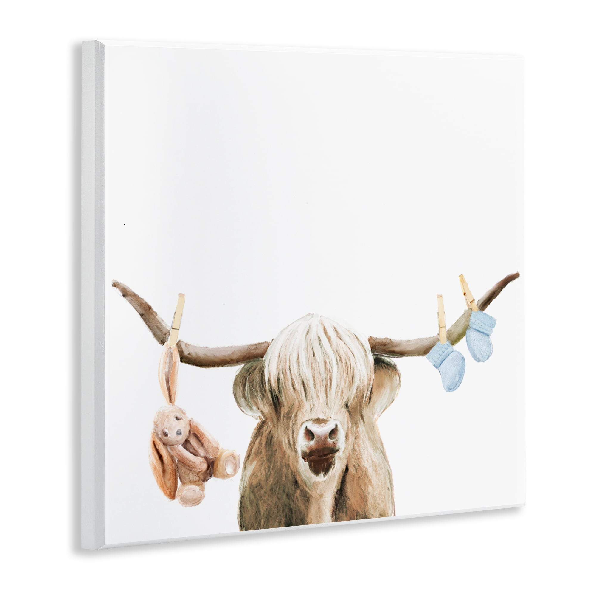 Highland Cow Baby Boy Wall Plaque Art, design by Ali Lynne