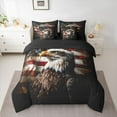 thumbnail image 2 of Castle Fairy Animal Eagle Bedding Comforter Set 7-Piece for Adults Female Men,Vintage American Flag King Bedding Sets,Independence Day Ultra Soft Bed Sheets,Microfiber Bedroom Decor,Reversible, 2 of 8