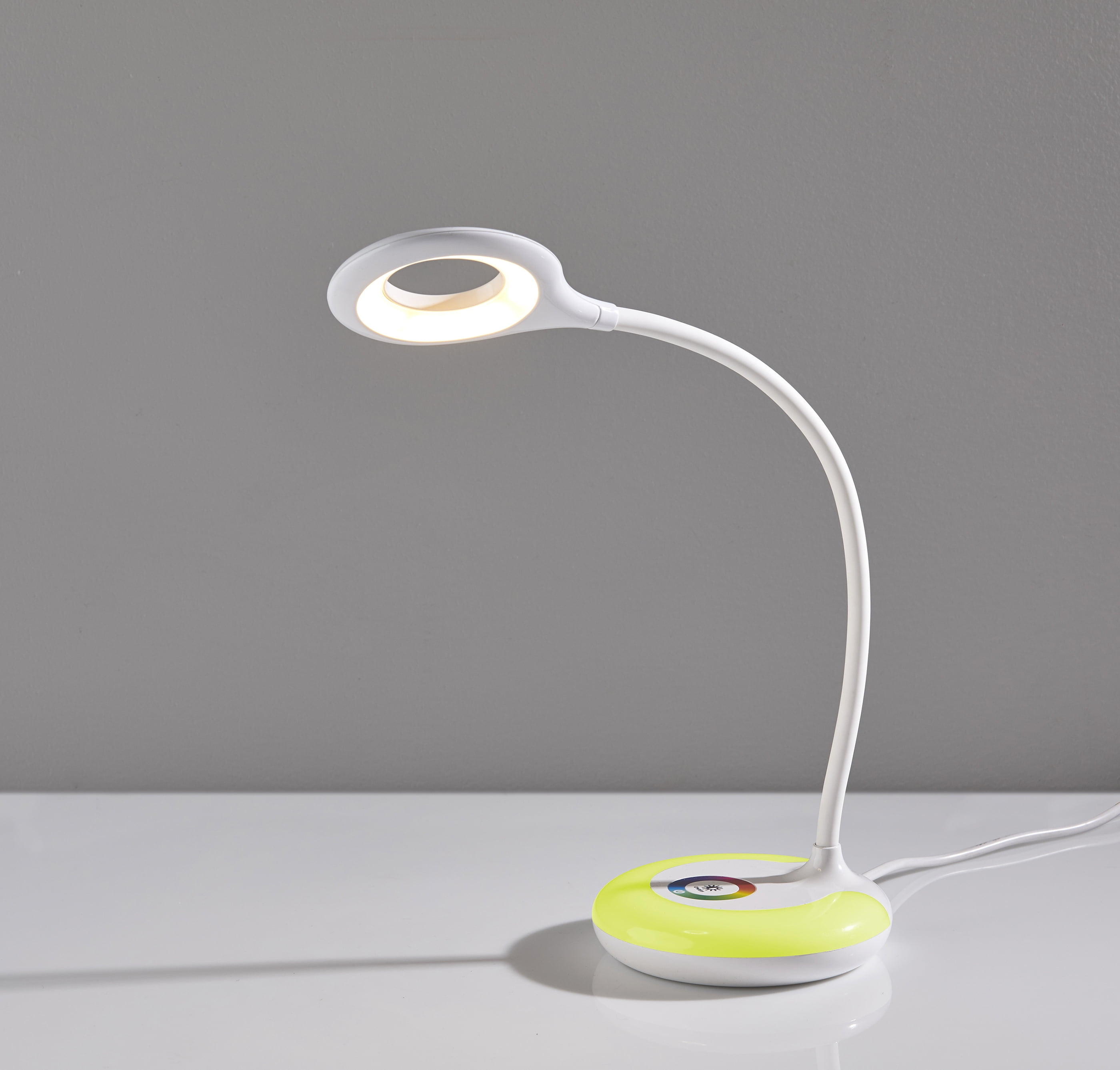 Mainstays 20-Inch Adjustable LED Desk Lamp With USB Port, White