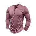 thumbnail image 6 of biudgviw Men's Henley Shirts Rolled Up Long Sleeve Soft Basic Tees Classic Casual Slim Fitted Button T-Shirt Fashion Clothing, 6 of 7