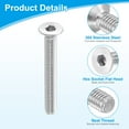 thumbnail image 3 of Uxcell Flat Head Socket Cap Screws, 304 Stainless Steel Head Screw Bolts Hex Socket Drive Countersunk Bolts M3 x 25mm, 3 of 7
