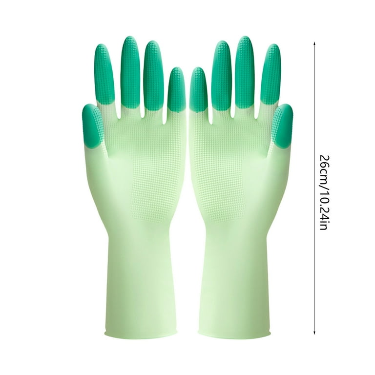 Dish Washing Gloves 3 Pairs Rubber Cleaning Gloves, Reusable Dishwashing Gloves, Gradient Gloves Medium