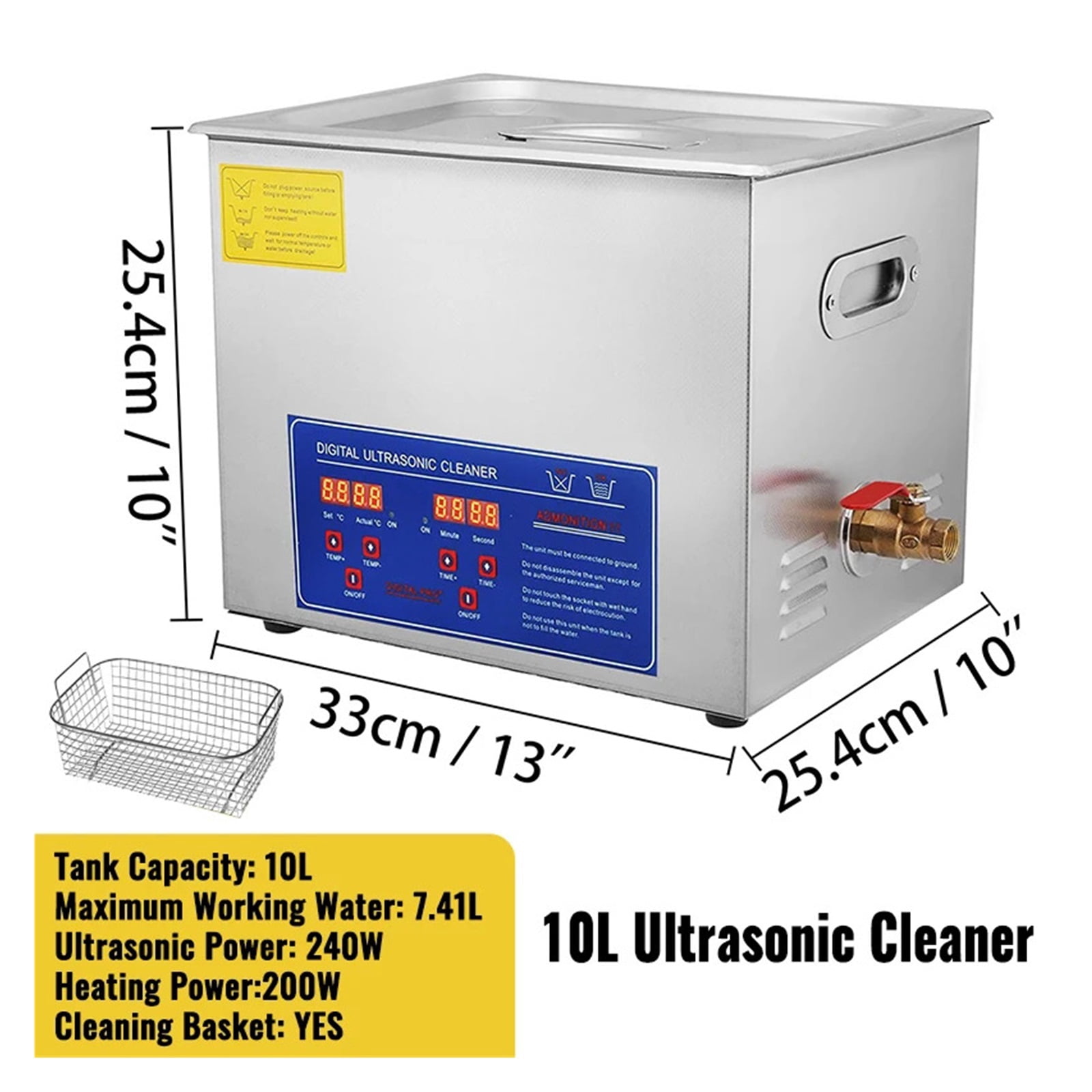 Ultrasonic Cleaner  2L 3L 6.5L 10L 15L 30L with Digital Timer Heater, Stainless Portable Washing Machine Home Appliance