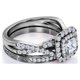 thumbnail image 4 of JeenMata Anillo de Bodas con Diamantes Cuadrados, Doble Halo, Banda Retorcida, Inspiración Vintage, Pavé, Estilo Gótico, Engastado en Oro Negro de 10 K, 4 of 6