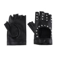 thumbnail image 2 of Guantes de motocicleta Colcomx de material cuero sin dedos con remaches de medio dedo, 2 of 7
